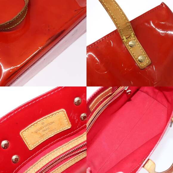 LOUIS VUITTON Monogram Vernis Reade PM Hand Bag Red Rouge M91088 - Picture 11 of 12